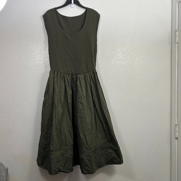 Universal Standard Sleeveless Chloe Combo Midi Dress Mixed Media - Picture 1 of 7